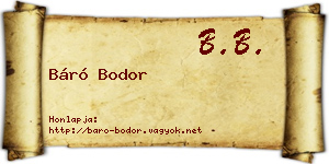 Báró Bodor névjegykártya